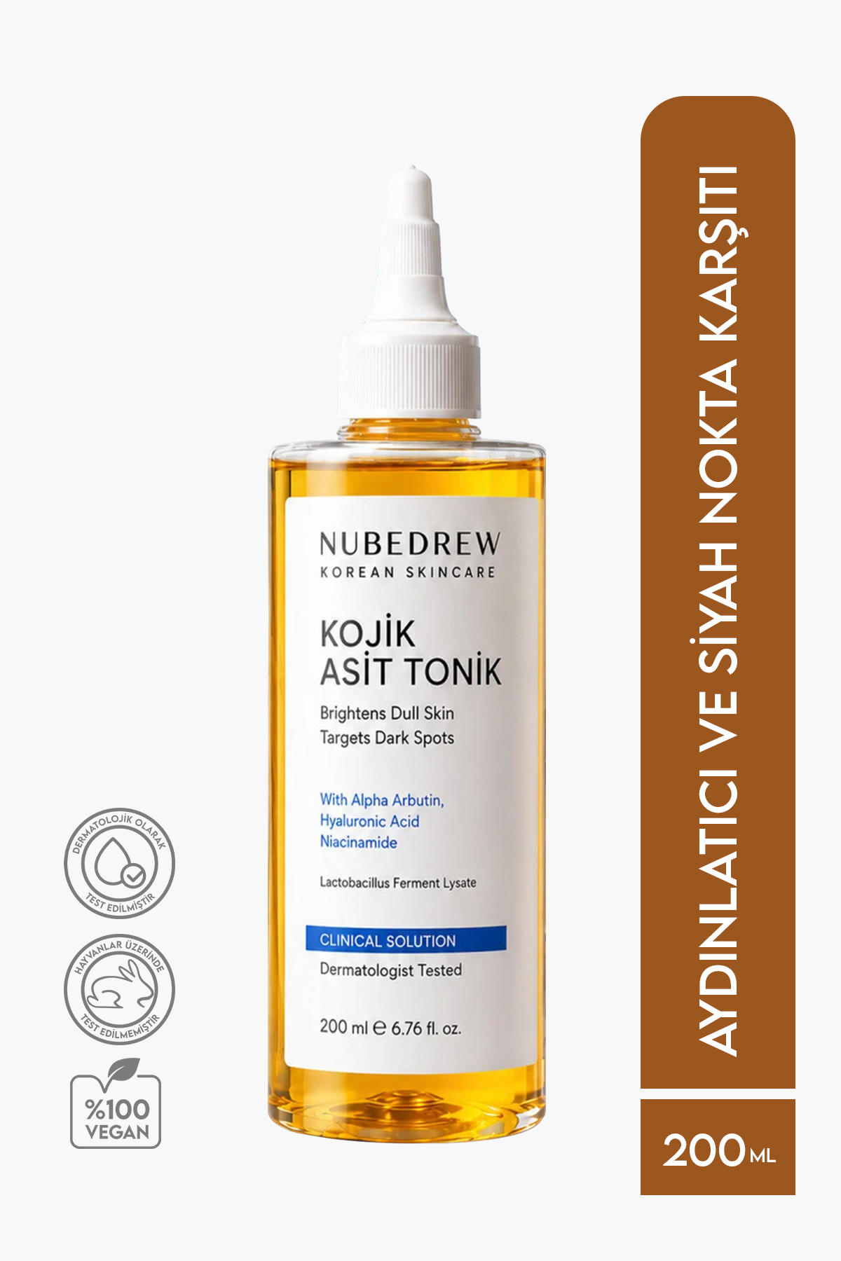 Kojik Asit Tonik 200 ML - Leke Karşıtı Aydınlatıcı Tonik, Cilt Tonu Eşitleyici ve Siyah Nokta Karşıtı Bakım