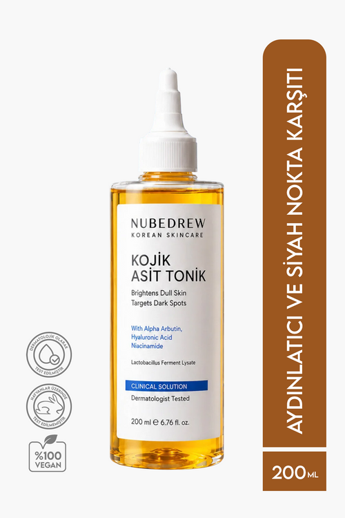 Kojik Asit Tonik 200 ML - Leke Karşıtı Aydınlatıcı Tonik, Cilt Tonu Eşitleyici ve Siyah Nokta Karşıtı Bakım