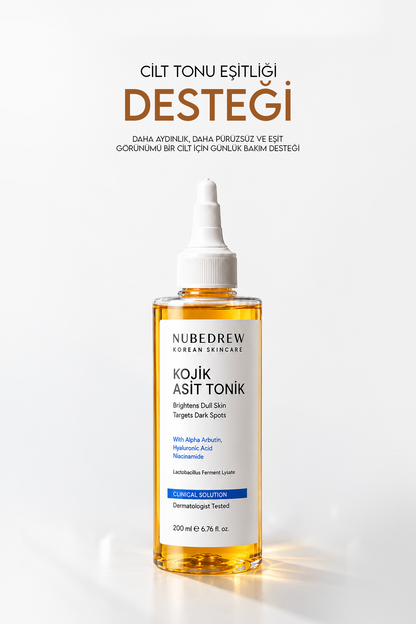 Kojik Asit Tonik 200 ML - Leke Karşıtı Aydınlatıcı Tonik, Cilt Tonu Eşitleyici ve Siyah Nokta Karşıtı Bakım