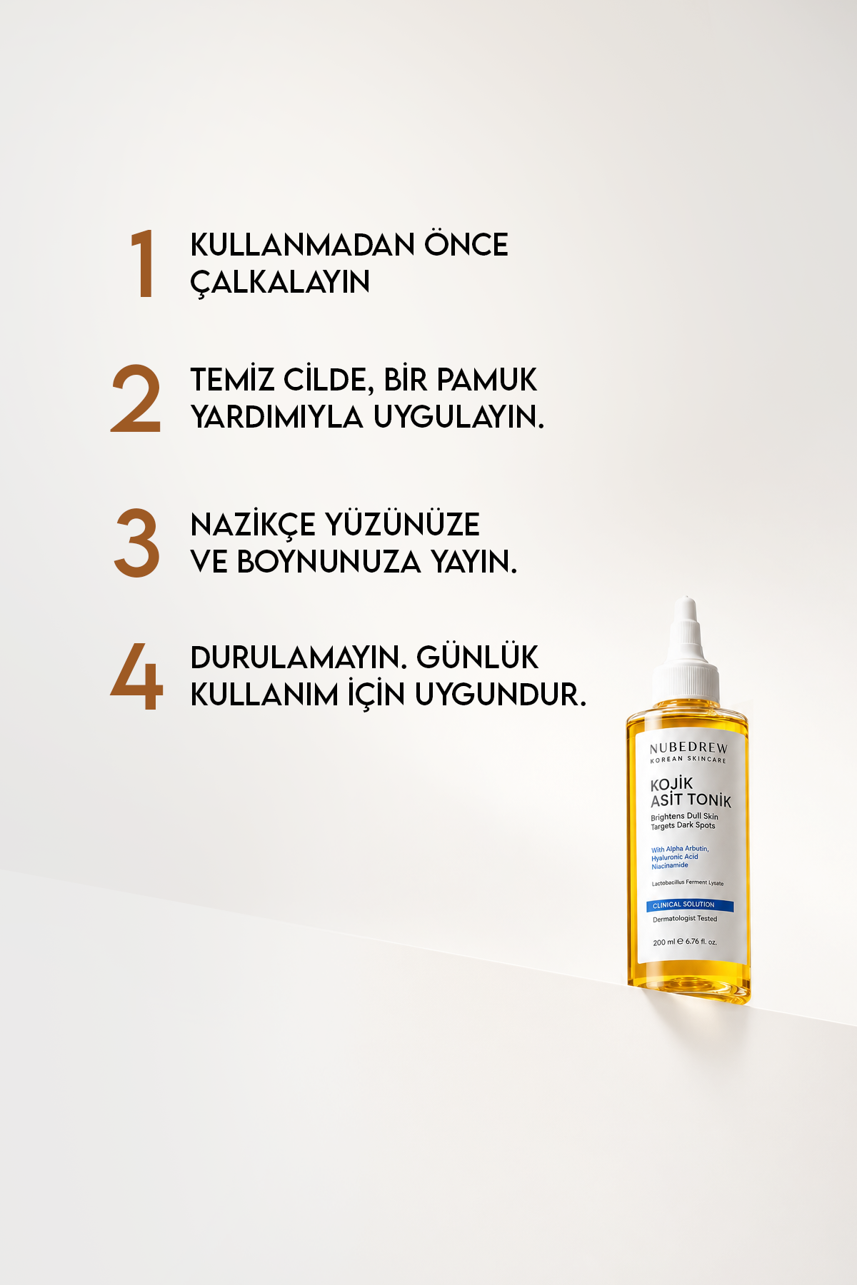 Kojik Asit Tonik 200 ML - Leke Karşıtı Aydınlatıcı Tonik, Cilt Tonu Eşitleyici ve Siyah Nokta Karşıtı Bakım