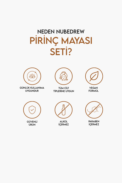 Pirinç Mayası 3'lü Cilt Bakım Seti – Tonik + Leke Karşıtı Serum + Yüz Temizleme Jeli