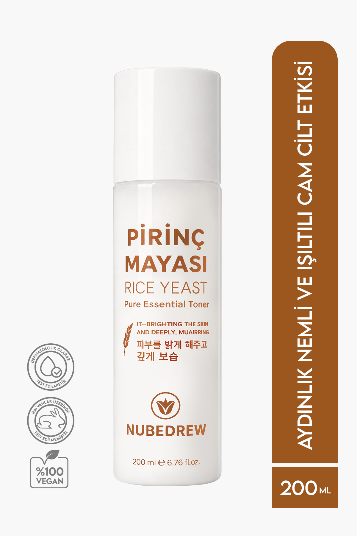 Pirinç Mayası Tonik 200 ml Aydınlatıcı Beyazlatıcı Leke Karşıtı Nemlendirici Bakım Etkili