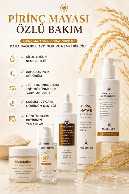 Glass Skin Ultimate 5'li Cam Cilt Bakım Seti Pirinç Mayası Serum Tonik Temizleme Jeli Nemlendirici SPF50+