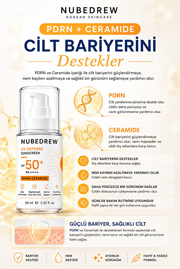 Günlük Cilt Bakım Seti SPF50+ PDRN Ceramide Güneş Kremi ve Kojik Asit Tonik Aydınlatıcı Nemlendirici Bakım Seti
