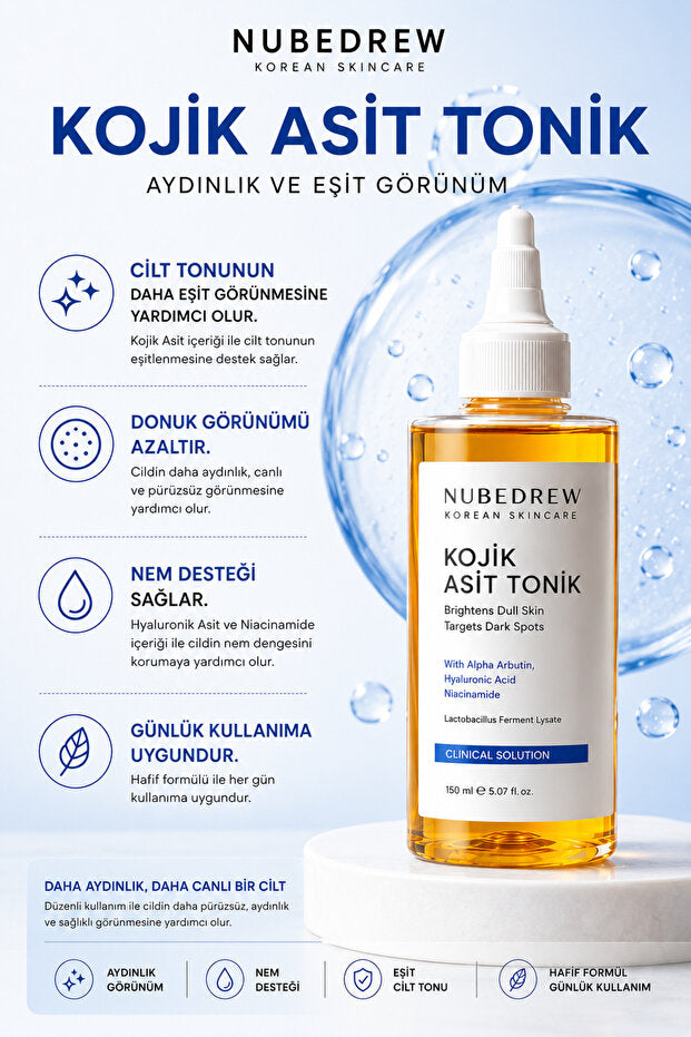 Günlük Cilt Bakım Seti SPF50+ PDRN Ceramide Güneş Kremi ve Kojik Asit Tonik Aydınlatıcı Nemlendirici Bakım Seti