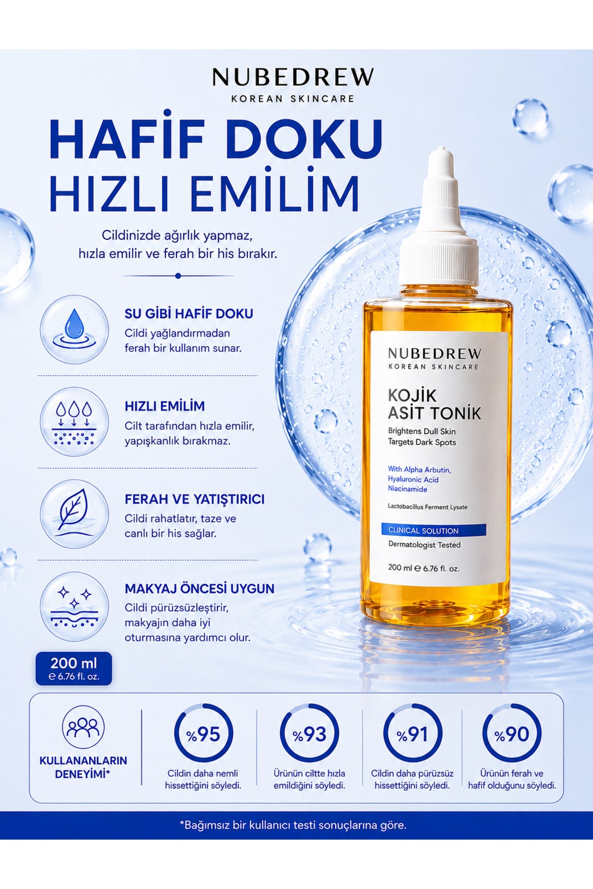 Kojik Asit Tonik 200 ML - Leke Karşıtı Aydınlatıcı Tonik, Cilt Tonu Eşitleyici ve Siyah Nokta Karşıtı Bakım