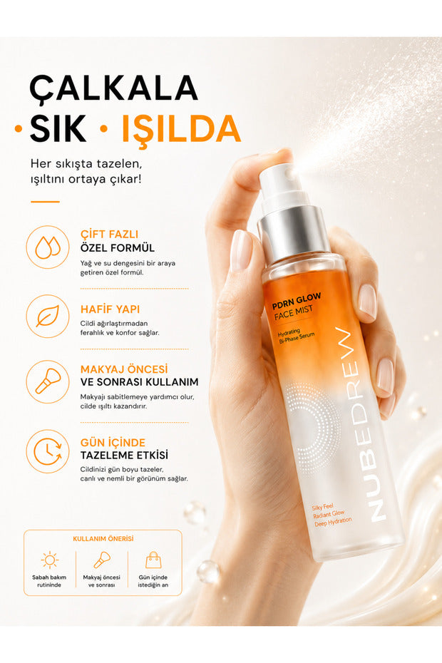 NUBEDREW PDRN Premium Bakım Seti – PDRN Somon DNA Serum + Glow Face Mist + SPF50+ Ceramide Güneş Kremi  Nemlendirici, Aydınlatıcı ve Cilt Bakım Seti