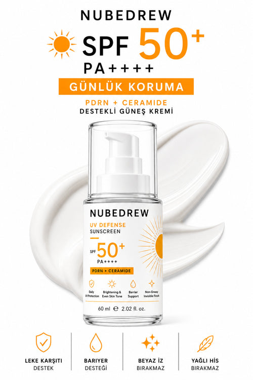 NUBEDREW PDRN Somon DNA & Ceramide SPF50+ PA++++ Güneş Kremi 60 ML  Beyaz İz Bırakmayan, Leke Karşıtı ve Cilt Bariyeri Destekleyici