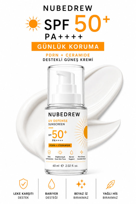 NUBEDREW PDRN Somon DNA & Ceramide SPF50+ PA++++ Güneş Kremi 60 ML  Beyaz İz Bırakmayan, Leke Karşıtı ve Cilt Bariyeri Destekleyici