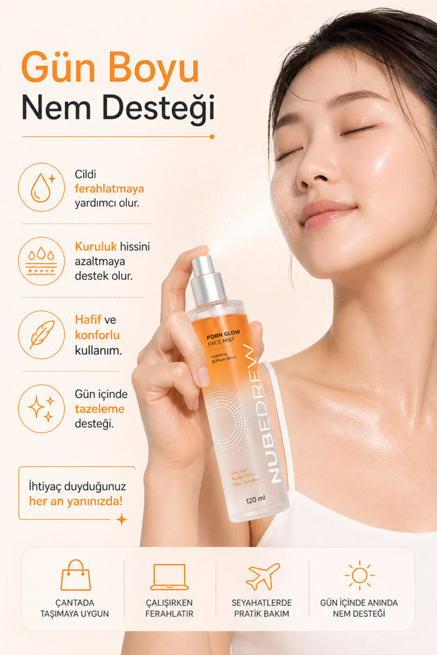 NUBEDREW PDRN Somon DNA Glow Face Mist Tonik 120 ml – Ceramide, Niacinamide ve Hyaluronik Asit İçeren Çift Fazlı Nemlendirici Yüz Spreyi
