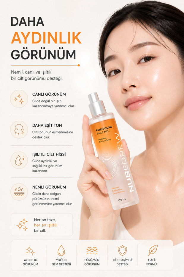 NUBEDREW PDRN Somon DNA Glow Face Mist Tonik 120 ml – Ceramide, Niacinamide ve Hyaluronik Asit İçeren Çift Fazlı Nemlendirici Yüz Spreyi