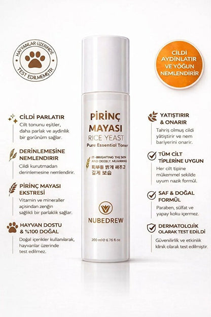 Pirinç Mayası Tonik + Serum 2'li Set Leke Karşıtı, Cilt Aydınlatıcı, Nemlendirici Bakım Rutini