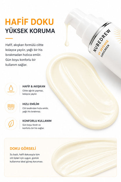 SPF50+ PA++++ Güneş Kremi 60 ML Yüz ve Vücut Kullanımına Uygun, Beyaz İz Bırakmayan Koruma