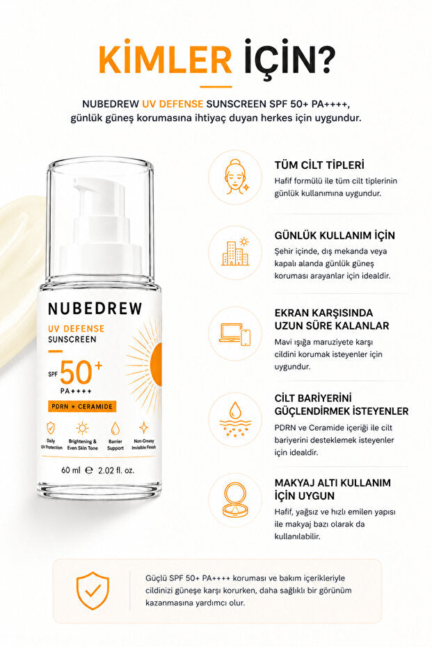 SPF50+ PA++++ Güneş Kremi 60 ML Yüz ve Vücut Kullanımına Uygun, Beyaz İz Bırakmayan Koruma
