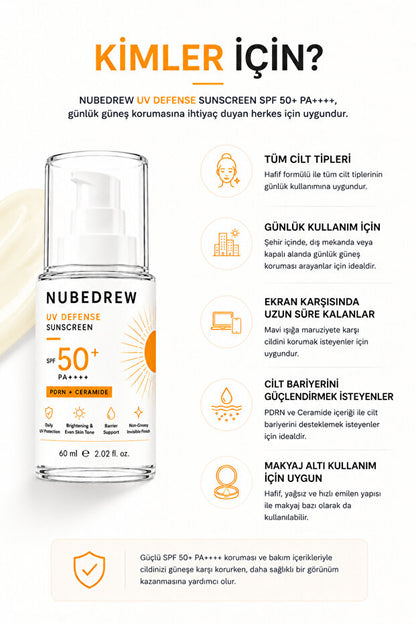SPF50+ PA++++ Güneş Kremi 60 ML Yüz ve Vücut Kullanımına Uygun, Beyaz İz Bırakmayan Koruma