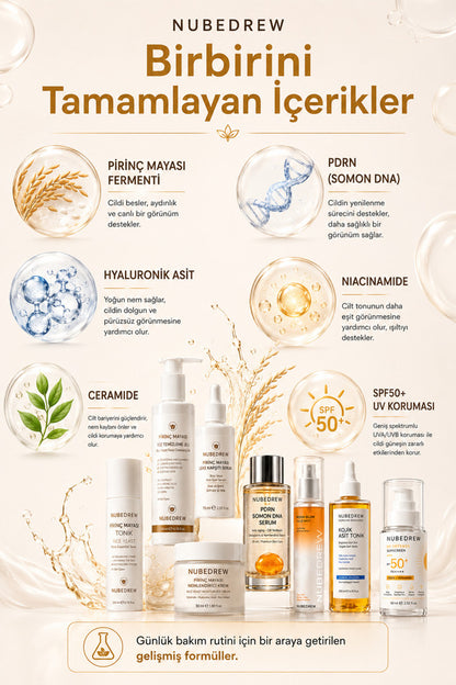 Ultimate Glass Skin Collection Premium 8'li Cilt Bakım Seti Pirinç Mayası, PDRN Somon DNA ve SPF50+